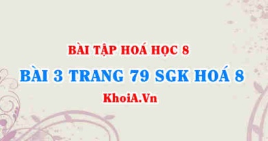 Bài 3 trang 79 SGK Hóa 8: Mol, khối lượng mol, thể tích mol khí, tỉ khối của chất khí